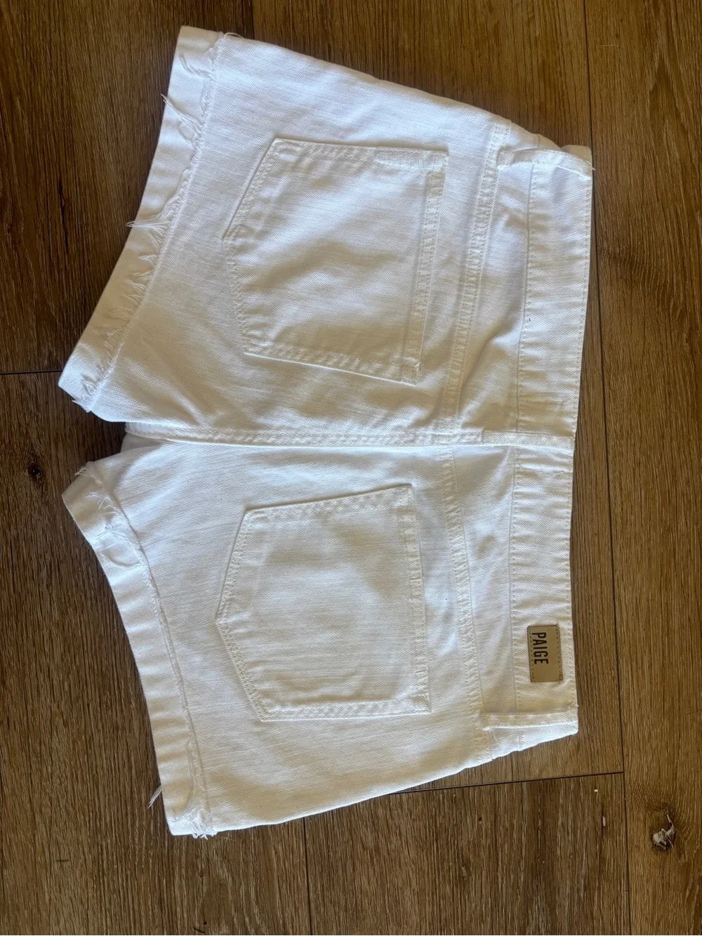 PAIGE White Denim Short Shorts
